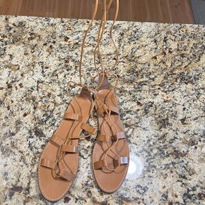 Madewell Tan Leather Strappy Sandals